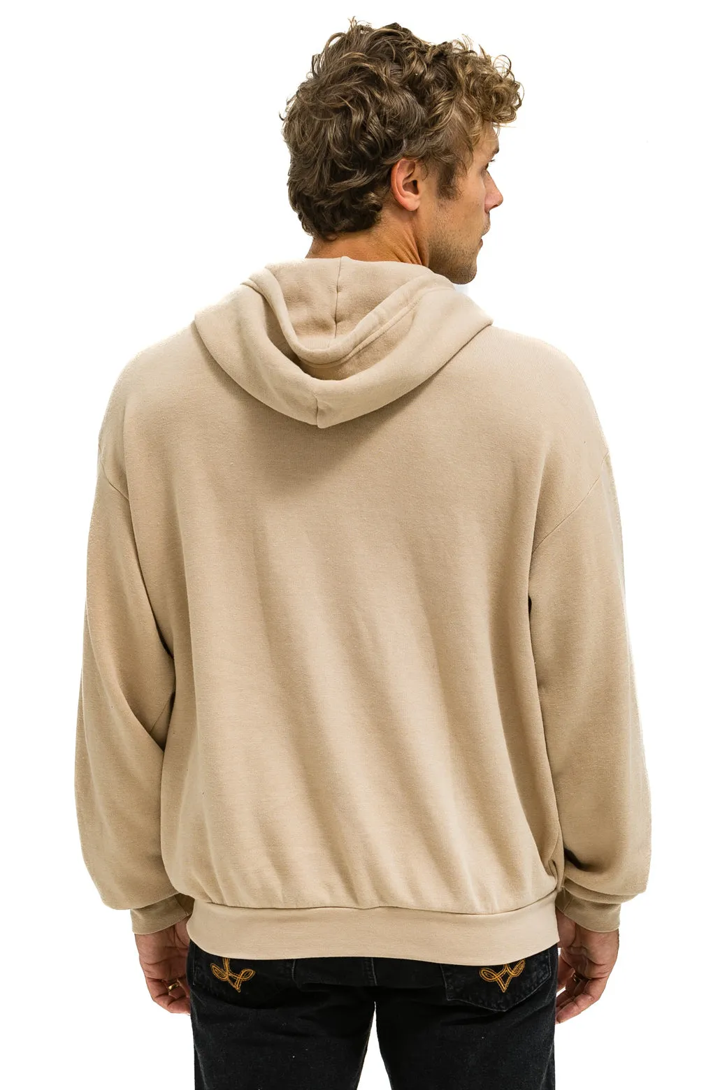 5 STRIPE RELAXED ZIP HOODIE - SAND // WHITE // GREY