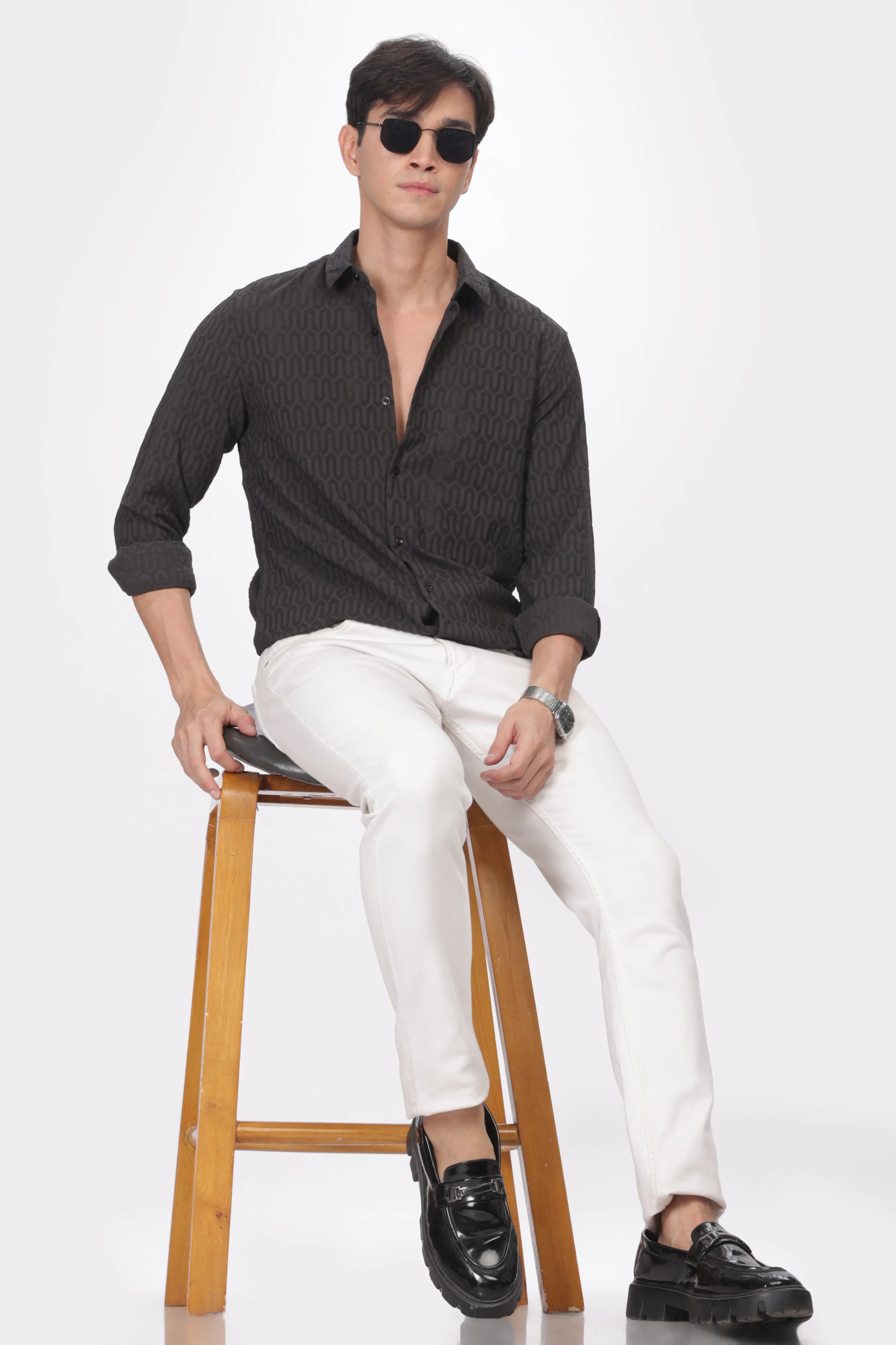 Ash - Modern Fit Textured Shirt