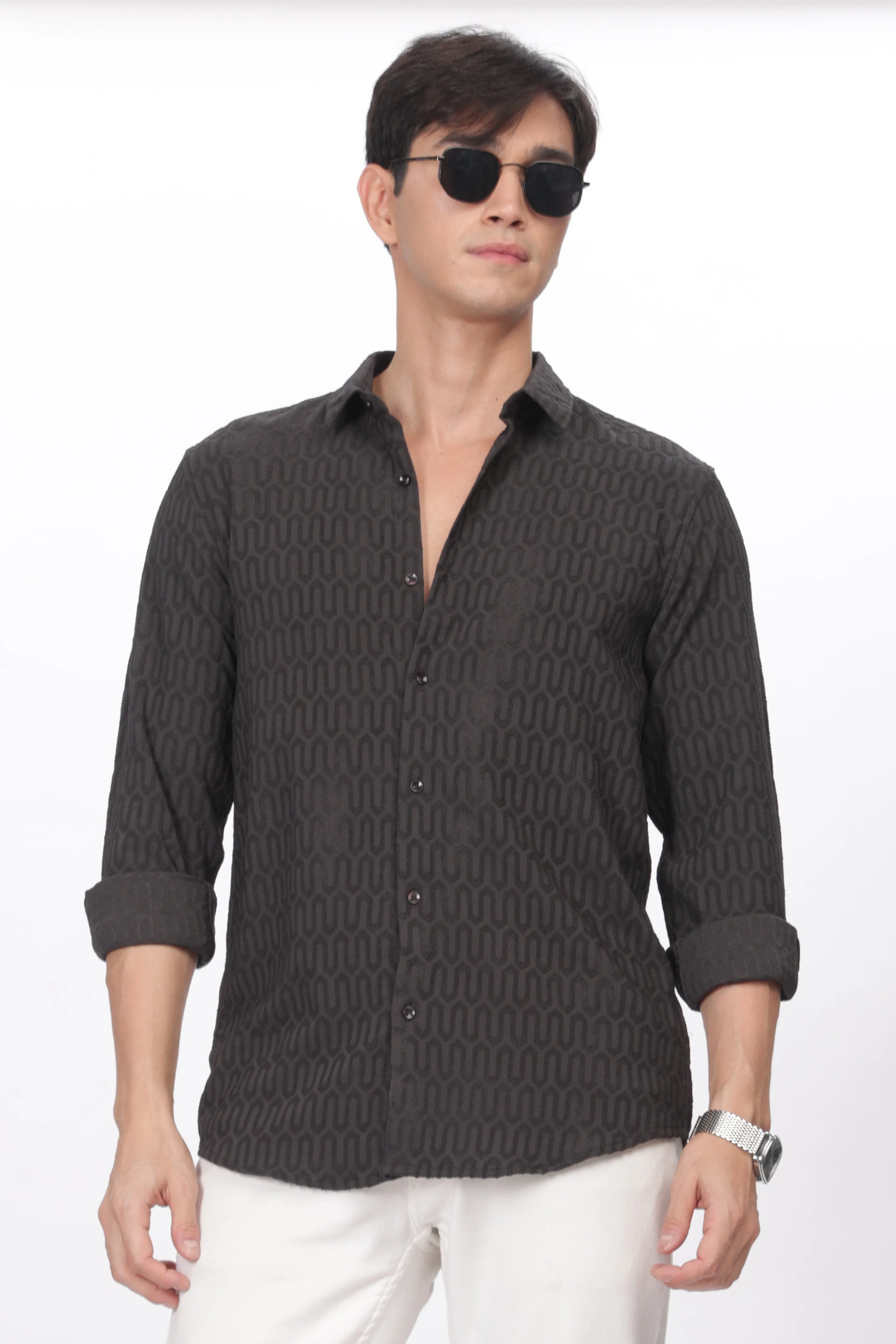 Ash - Modern Fit Textured Shirt