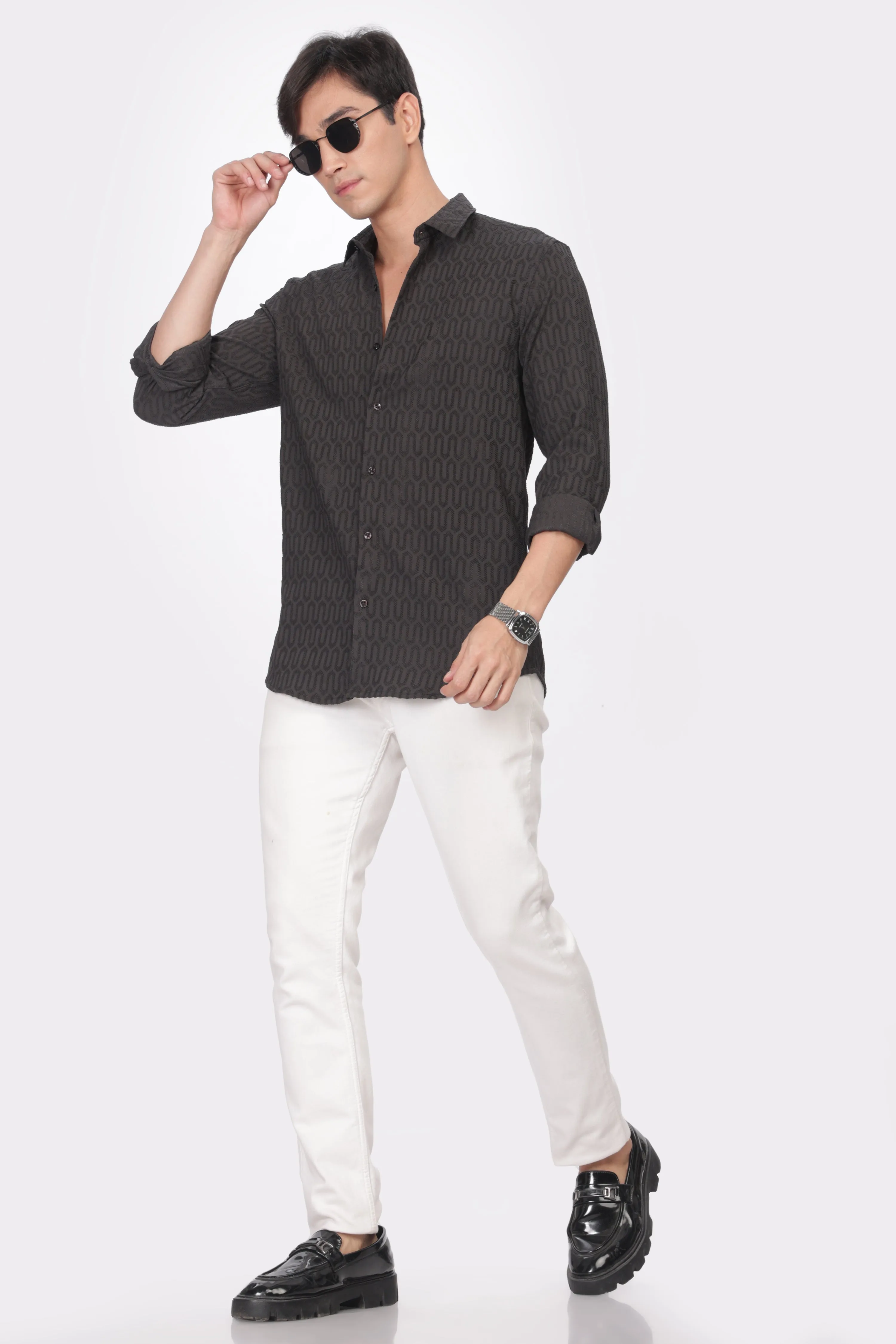 Ash - Modern Fit Textured Shirt