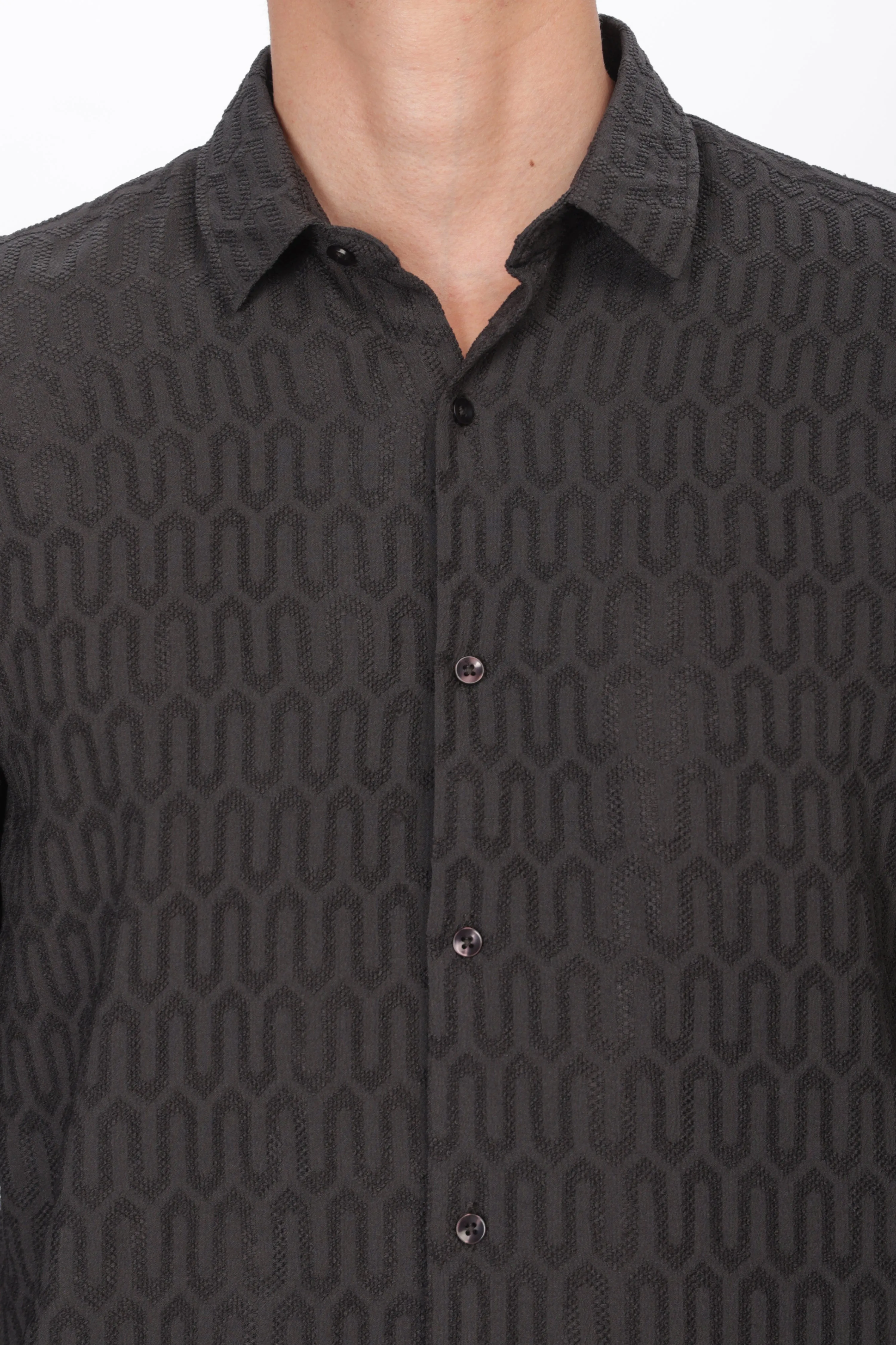 Ash - Modern Fit Textured Shirt