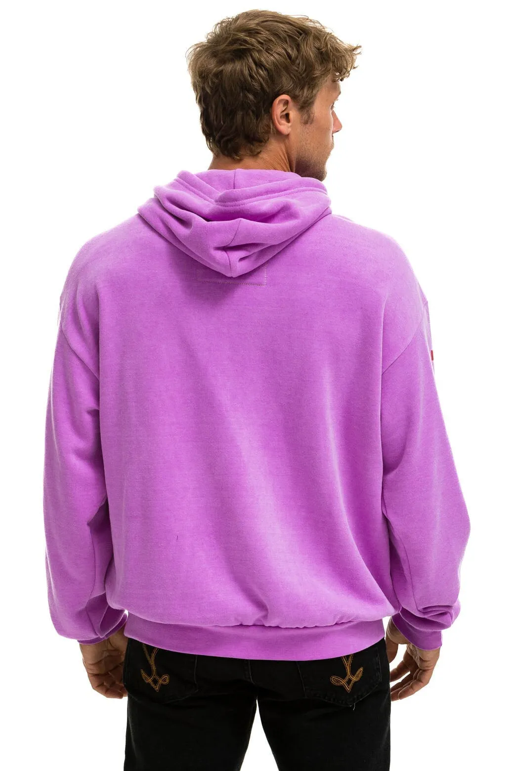 AVIATOR NATION ASPEN RELAXED PULLOVER HOODIE - NEON PURPLE