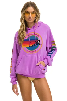 AVIATOR NATION ASPEN RELAXED PULLOVER HOODIE - NEON PURPLE