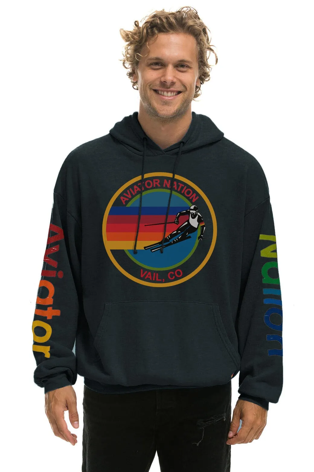 AVIATOR NATION VAIL RELAXED PULLOVER HOODIE - CHARCOAL