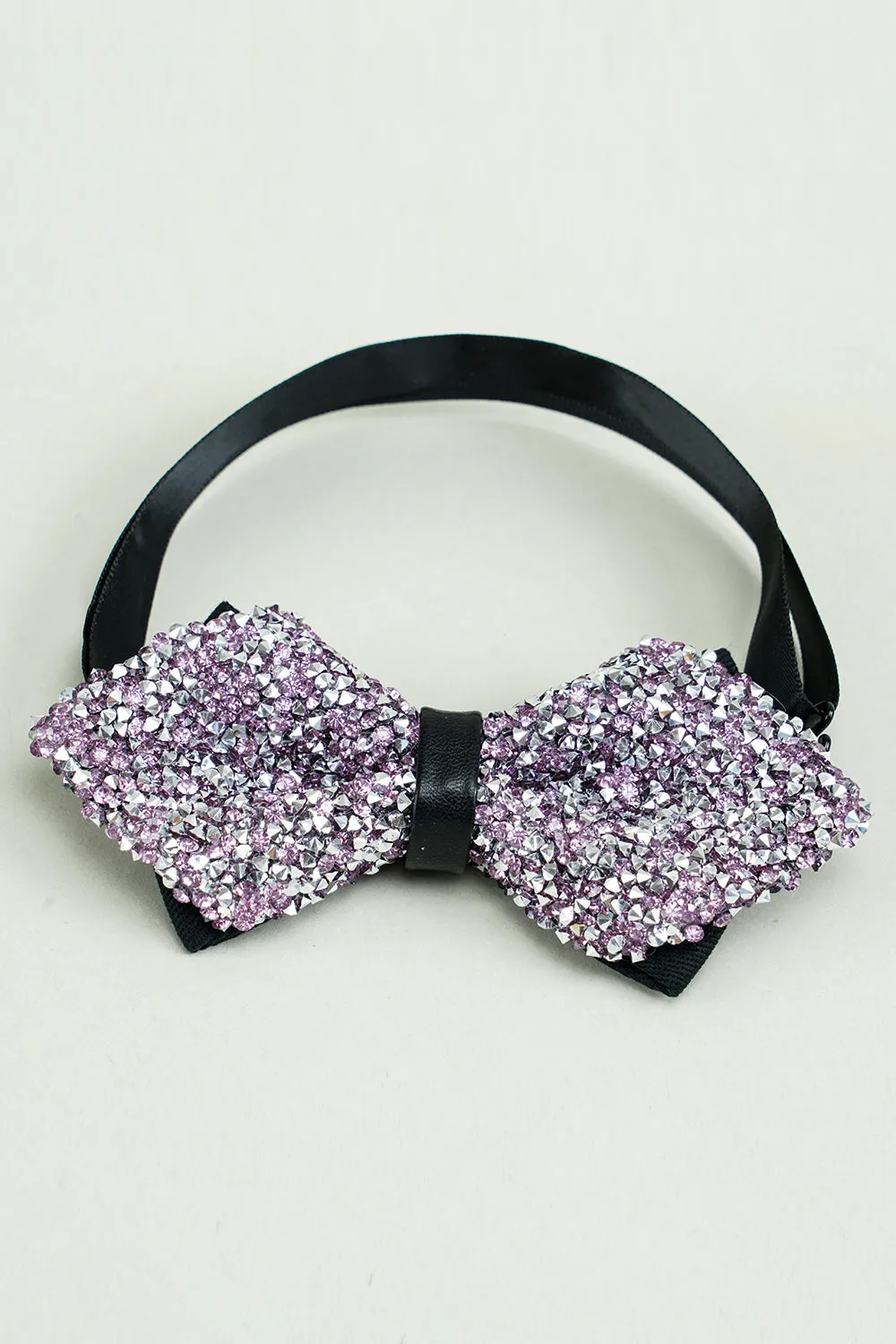 Black Rhinestones Adjustable Party Bow Ties