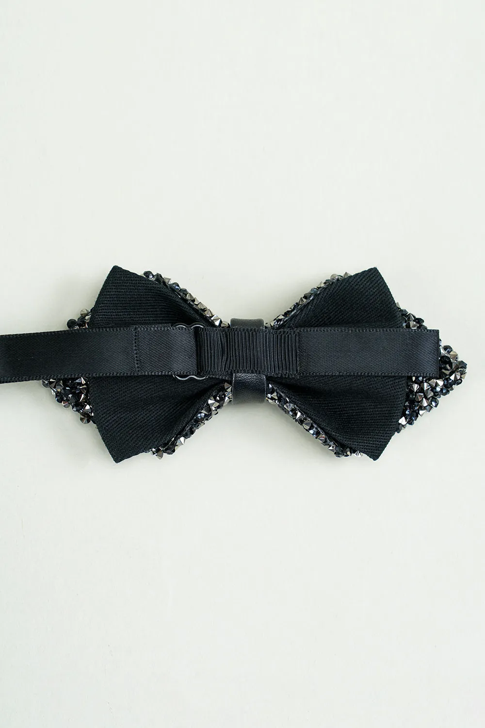 Black Rhinestones Adjustable Party Bow Ties