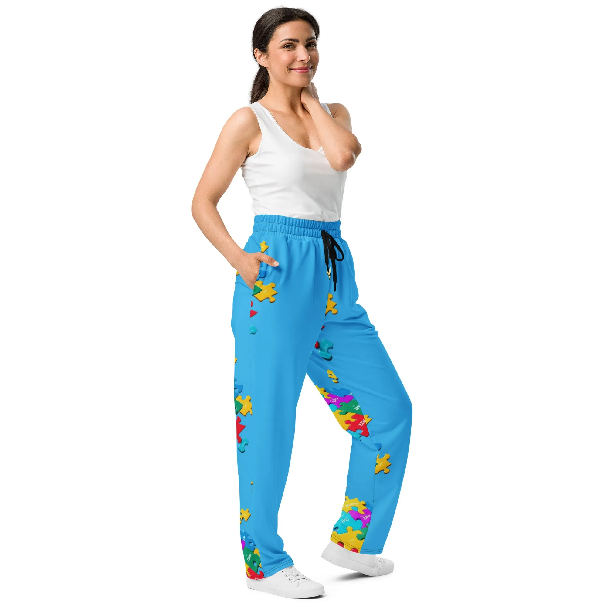 Blue "The Puzzle" Wide-leg joggers by STORE 7994