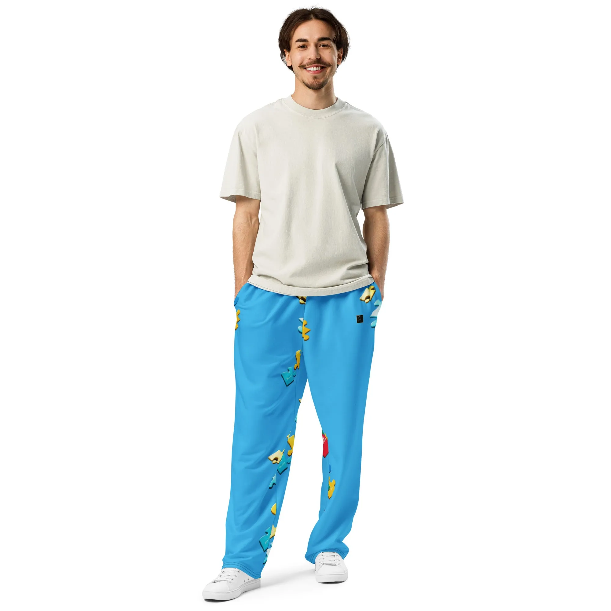 Blue "The Puzzle" Wide-leg joggers by STORE 7994