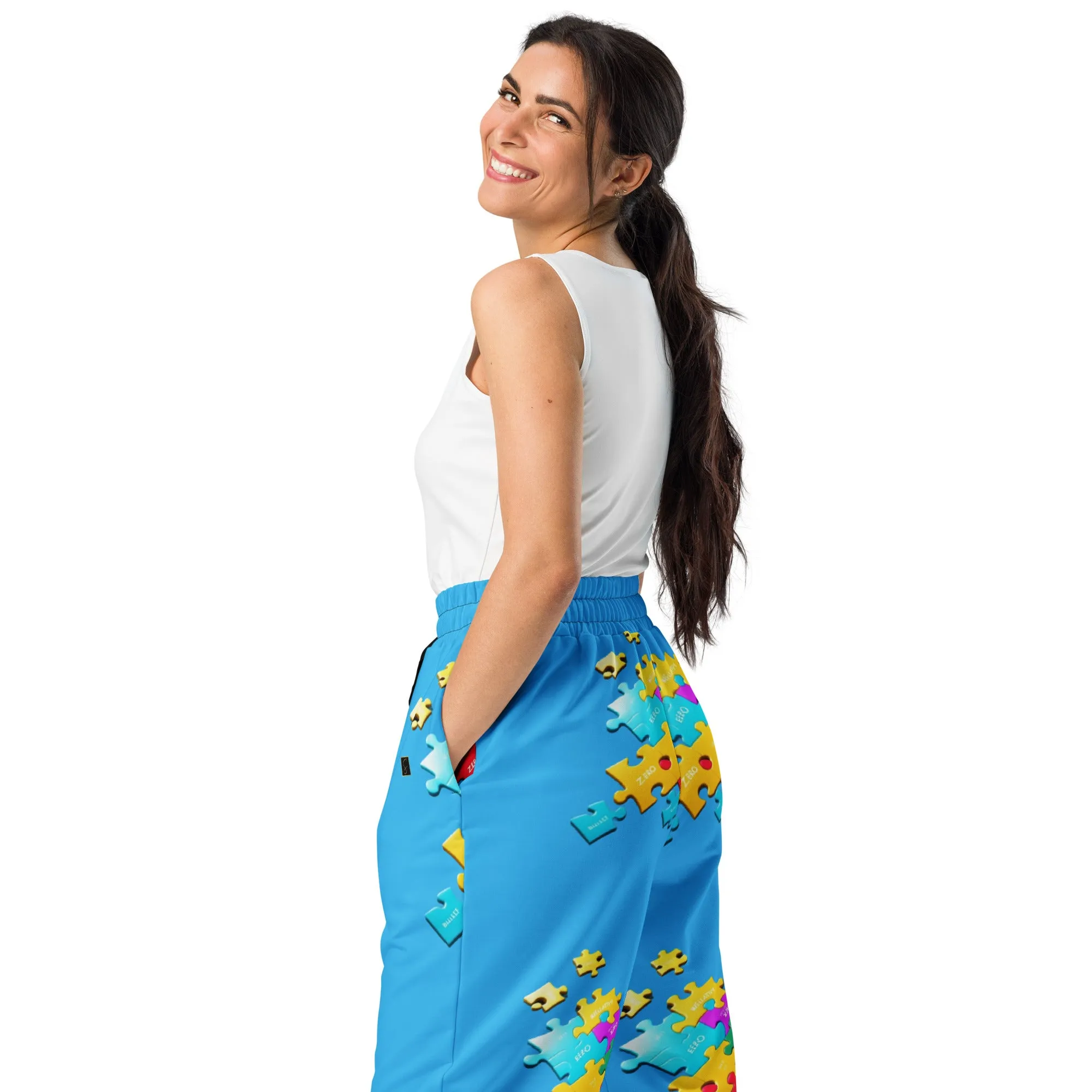 Blue "The Puzzle" Wide-leg joggers by STORE 7994