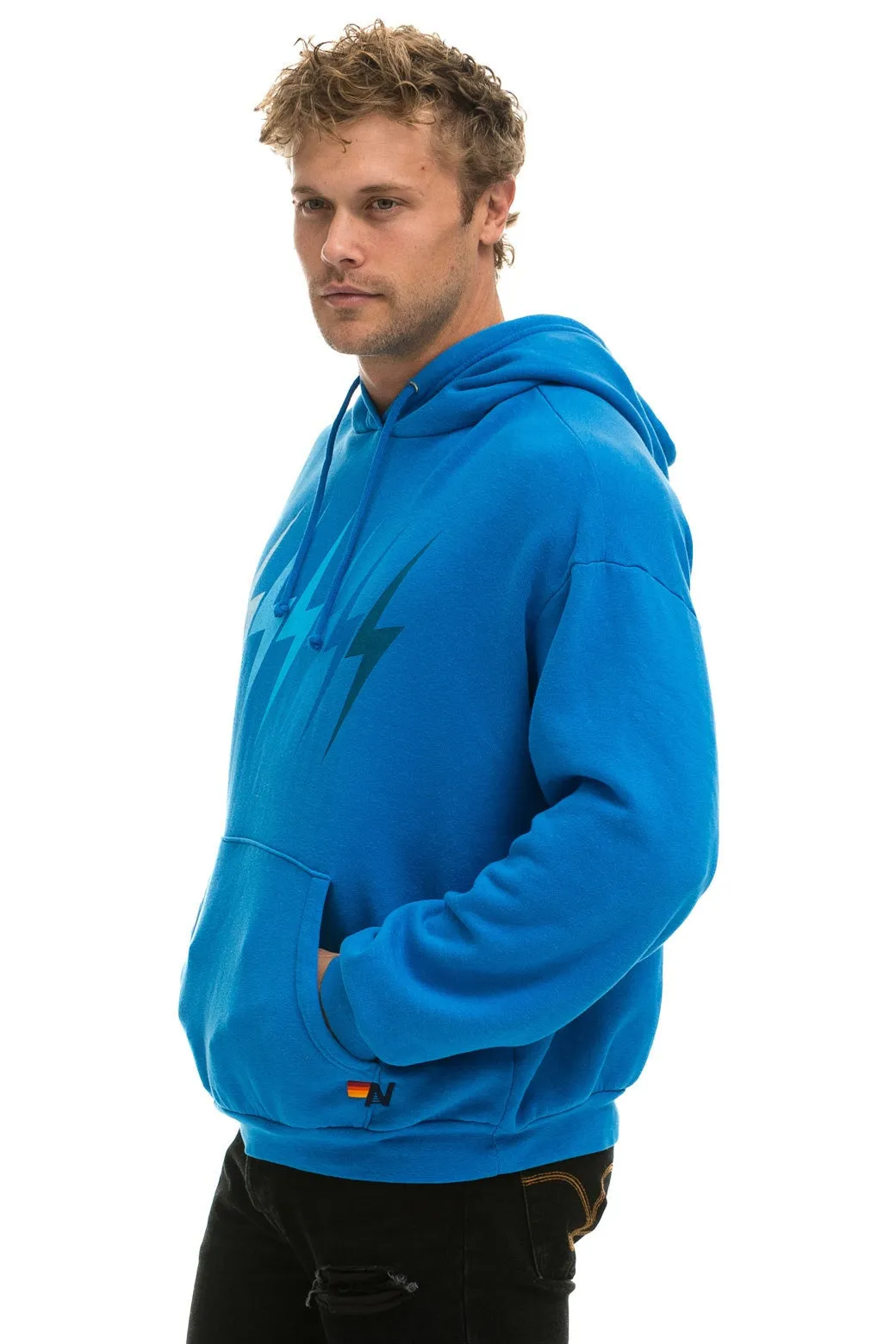 BOLT GRADIENT RELAXED PULLOVER HOODIE - OCEAN // BLUE