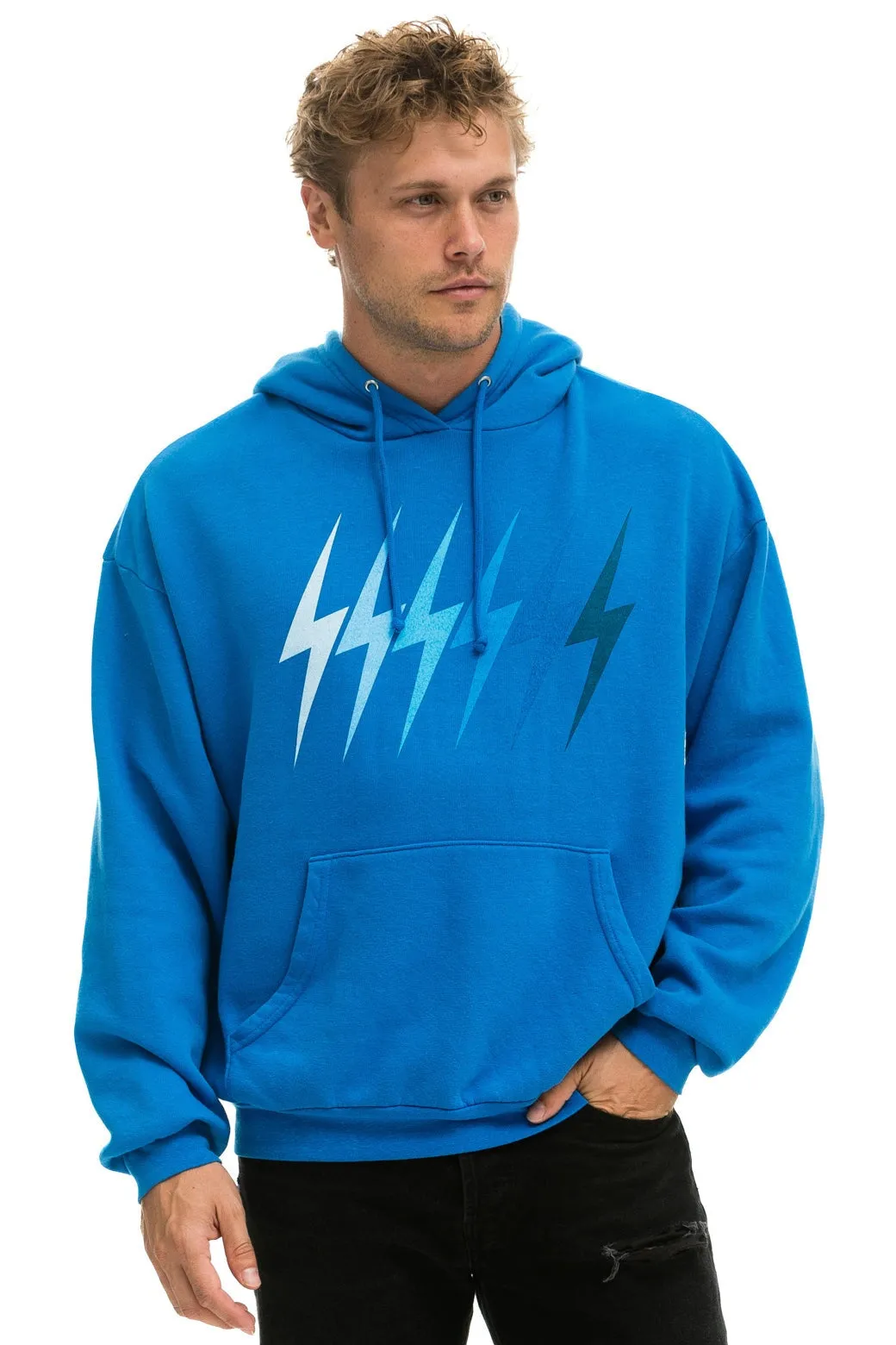 BOLT GRADIENT RELAXED PULLOVER HOODIE - OCEAN // BLUE