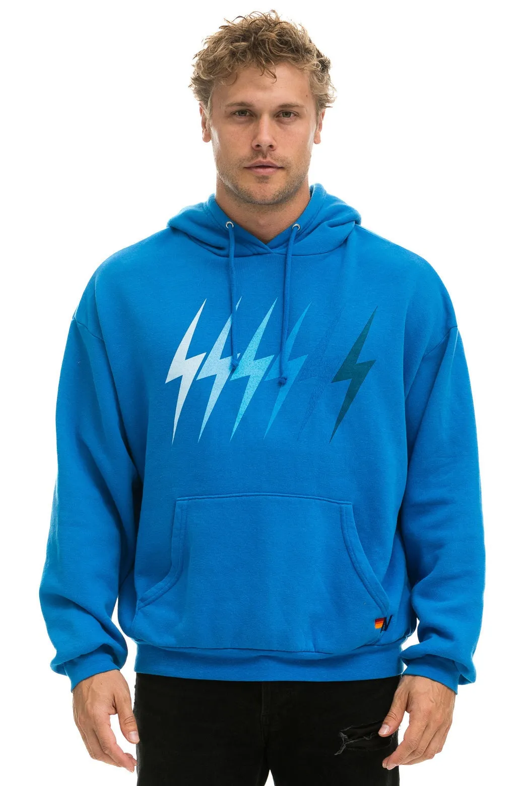 BOLT GRADIENT RELAXED PULLOVER HOODIE - OCEAN // BLUE