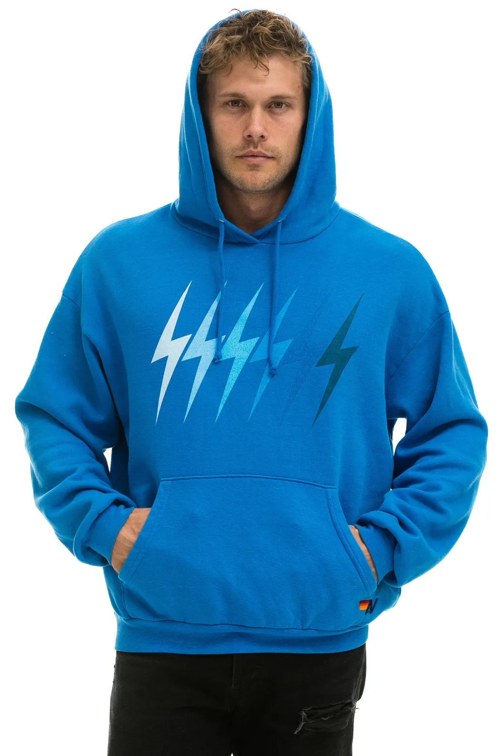 BOLT GRADIENT RELAXED PULLOVER HOODIE - OCEAN // BLUE