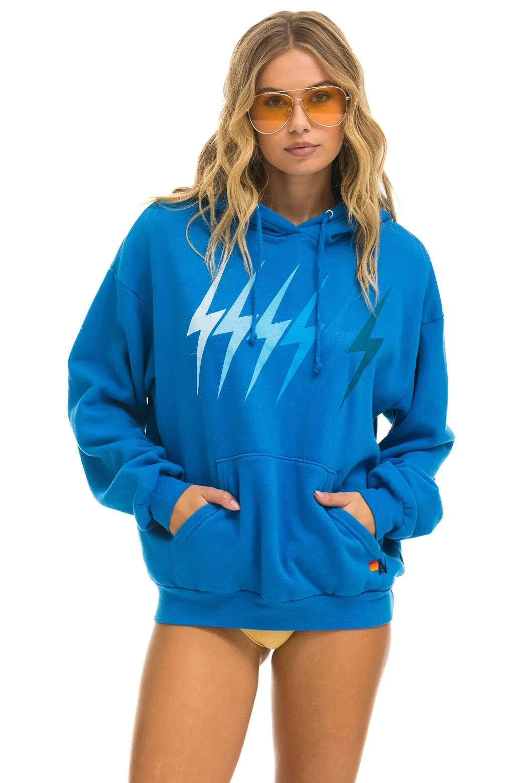 BOLT GRADIENT RELAXED PULLOVER HOODIE - OCEAN // BLUE