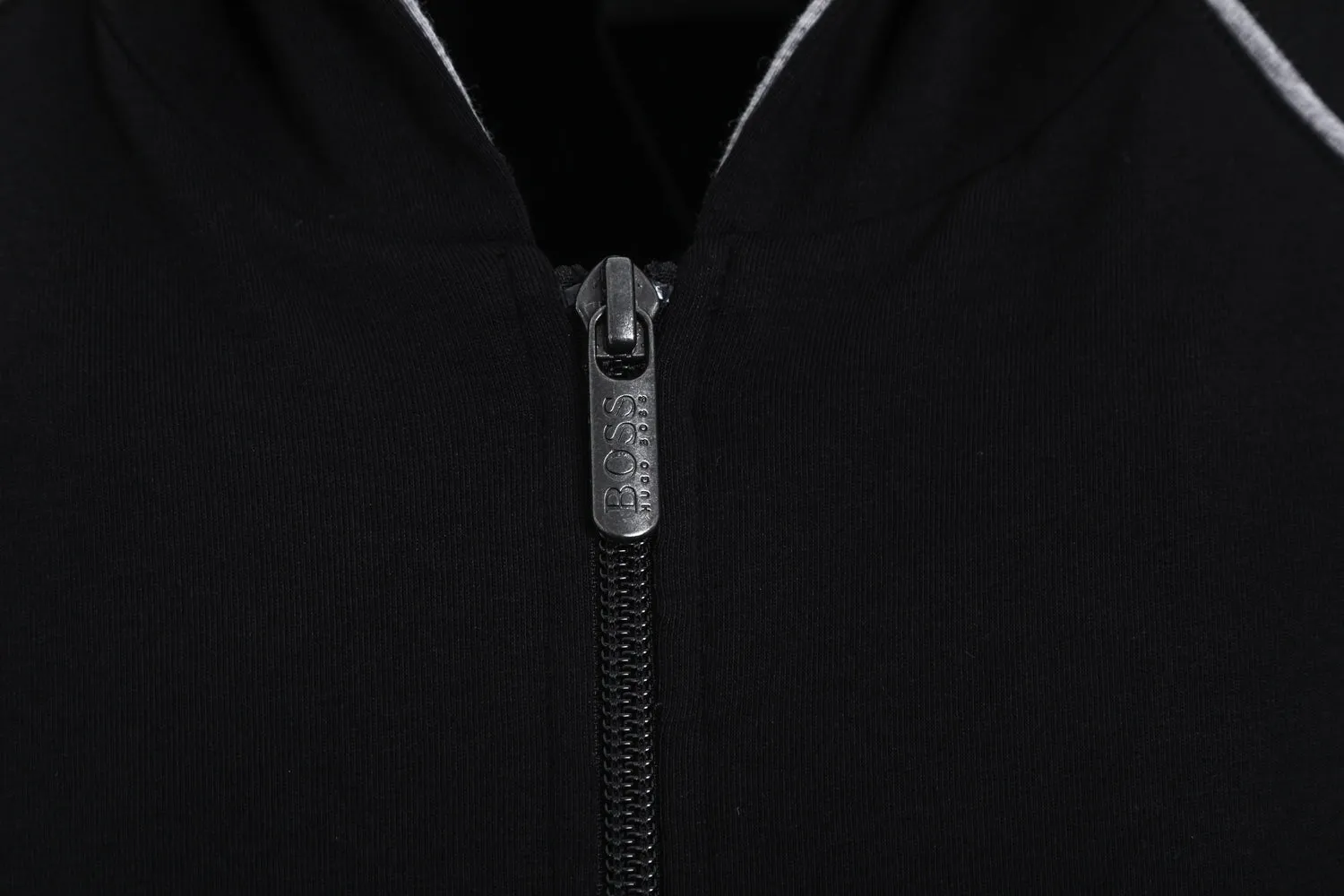 BOSS Mix & Match Jacket H Hooded Sweatshirt in Black & Grey