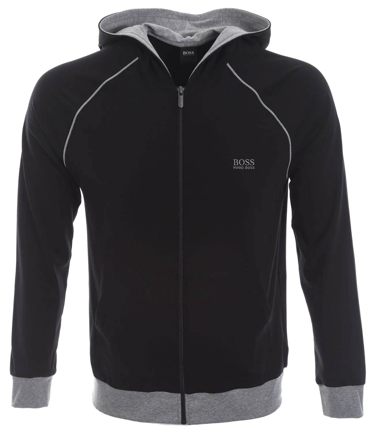 BOSS Mix & Match Jacket H Hooded Sweatshirt in Black & Grey