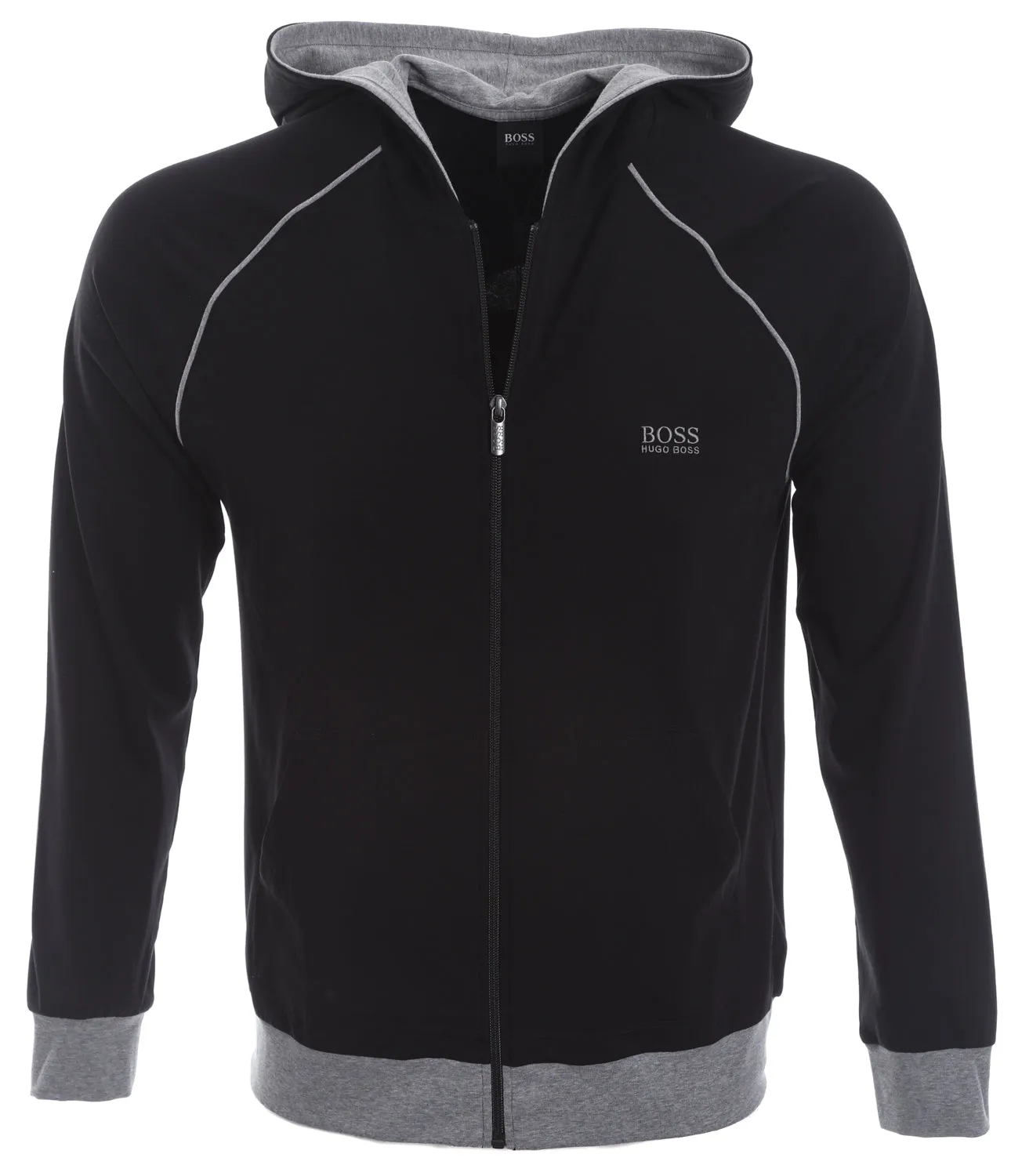 BOSS Mix & Match Jacket H Hooded Sweatshirt in Black & Grey