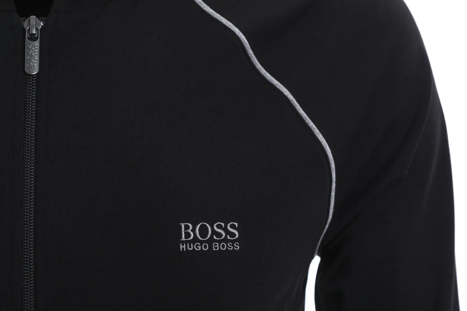 BOSS Mix & Match Jacket H Hooded Sweatshirt in Black & Grey