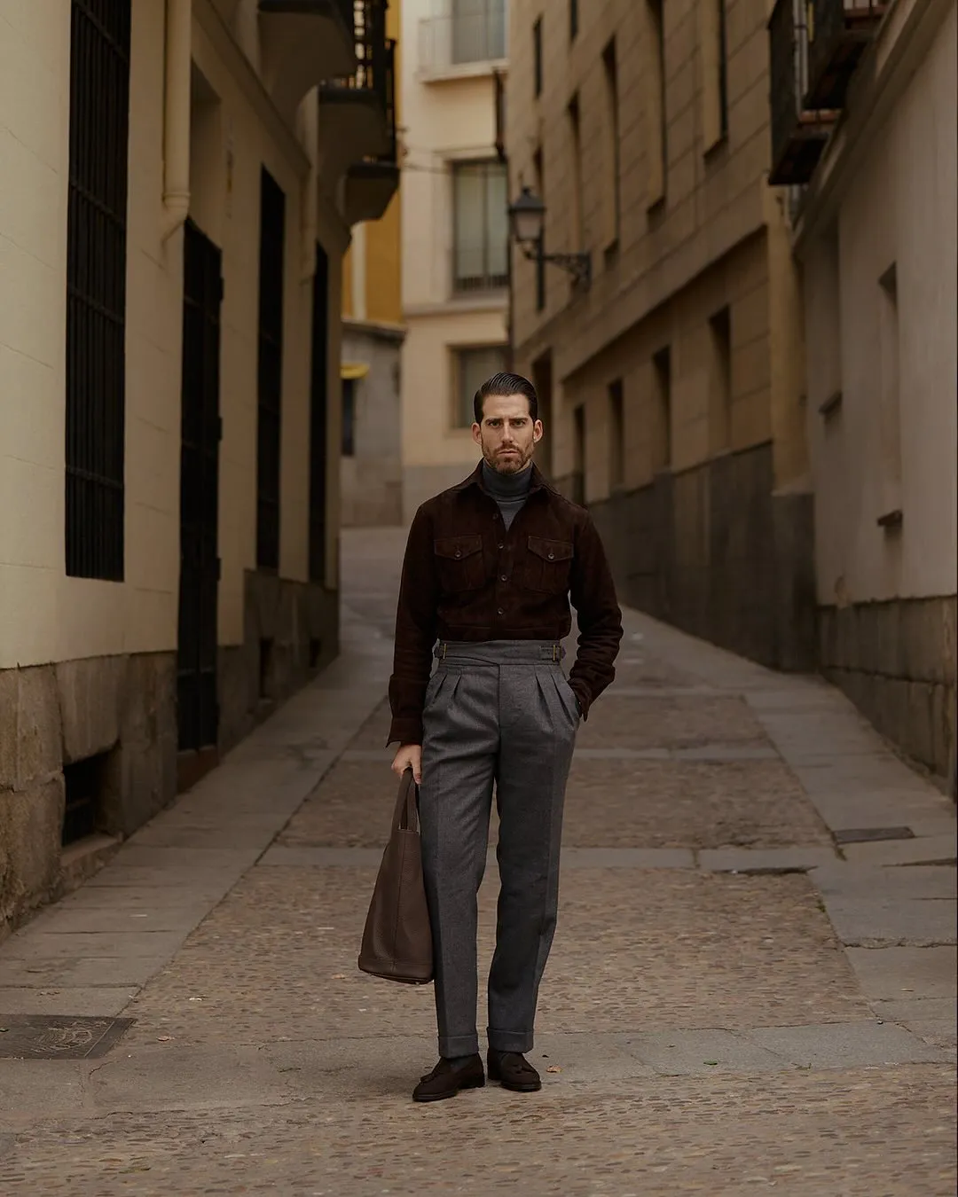 Brown Suede Leather Shirt