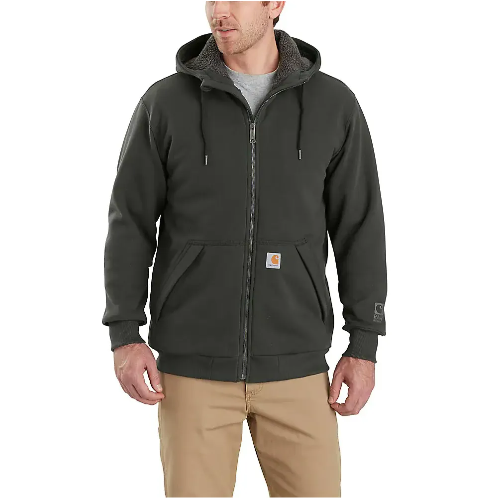 Carhartt Men's Rain Defender Relaxed Fit Midweight Sherpa Lined Full-Zip Sweatshirt