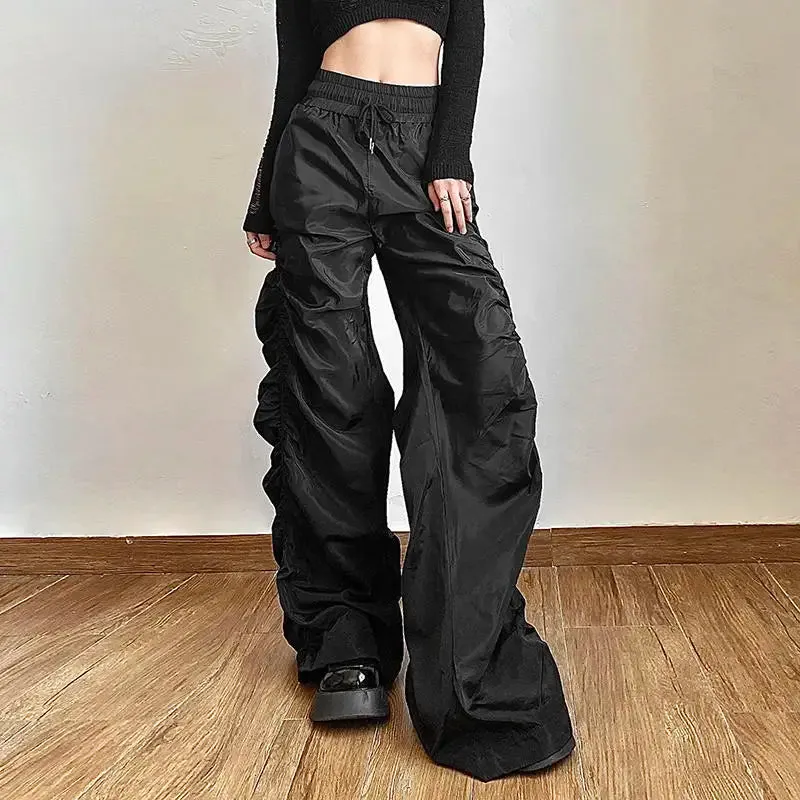 Comfortable Black Baggy High-Waisted Pants for Halloween