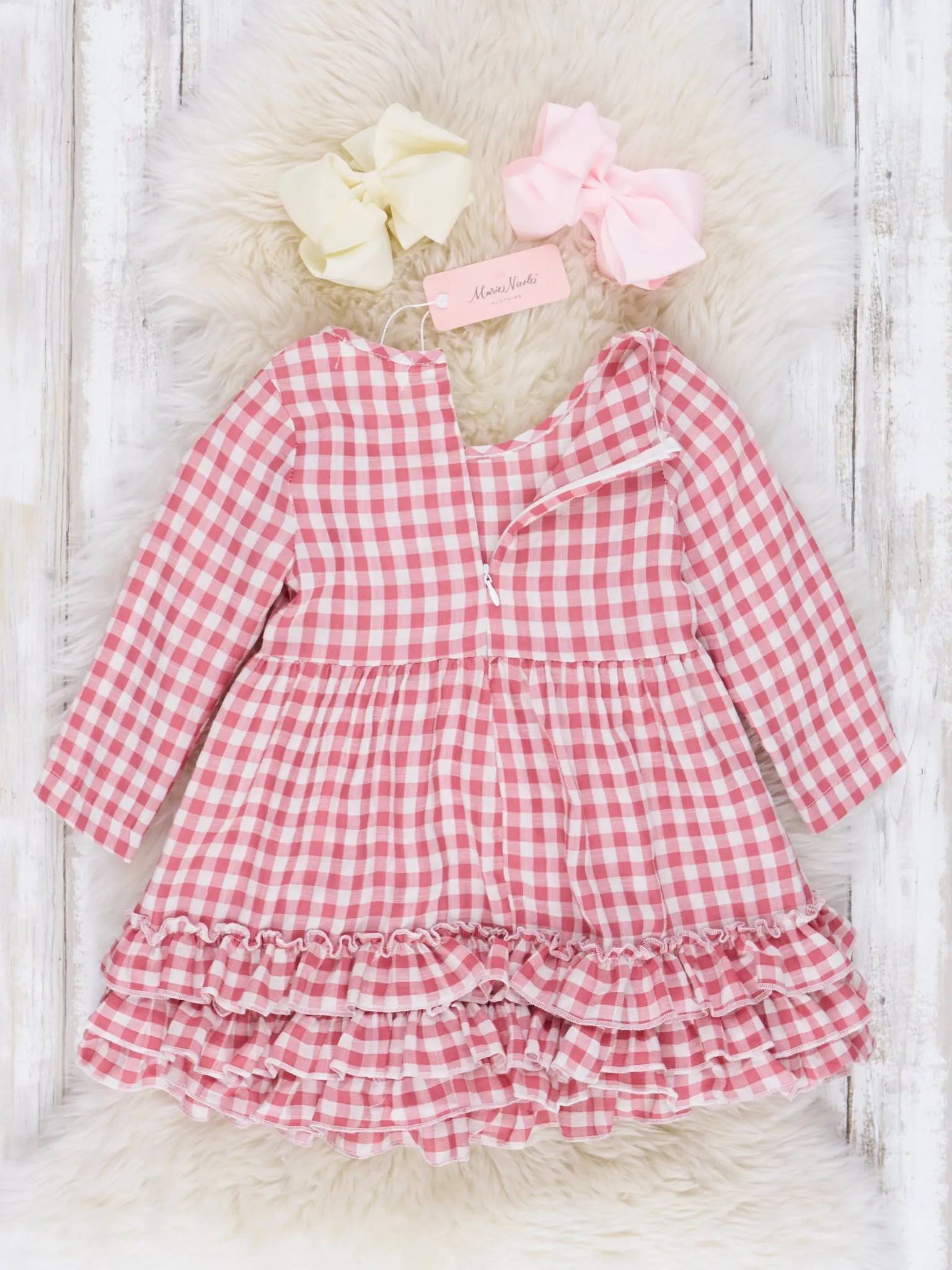 Fall Gingham Tiered Ruffle Dress