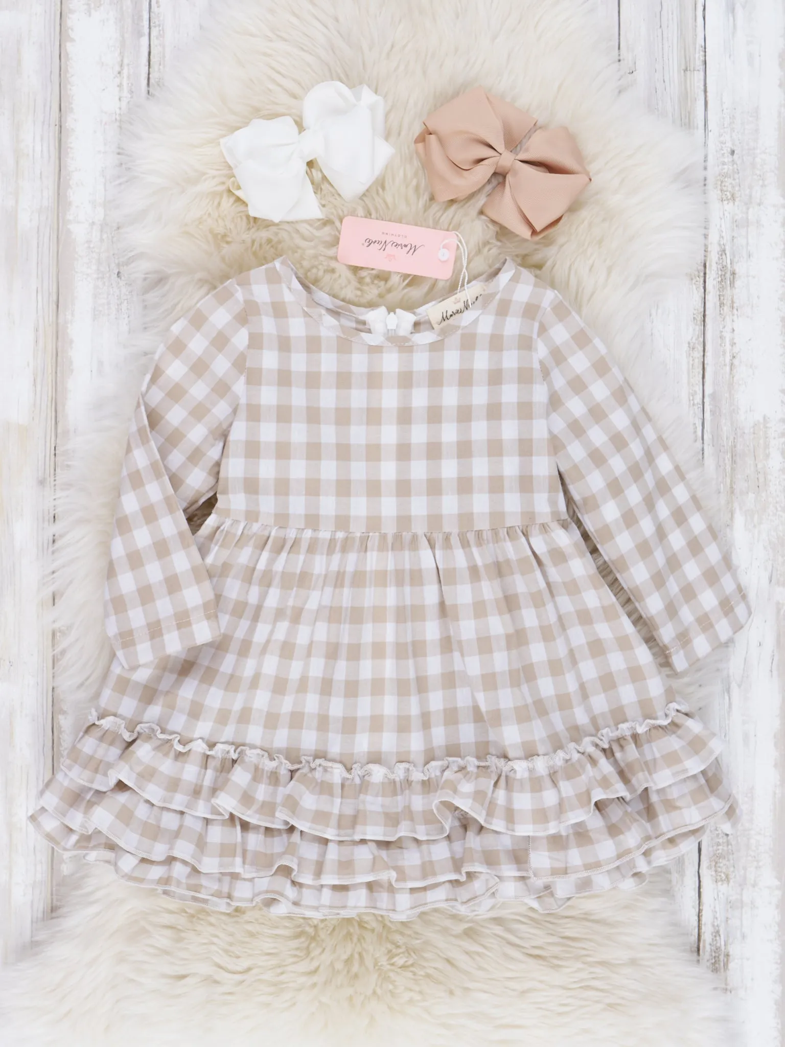 Fall Gingham Tiered Ruffle Dress