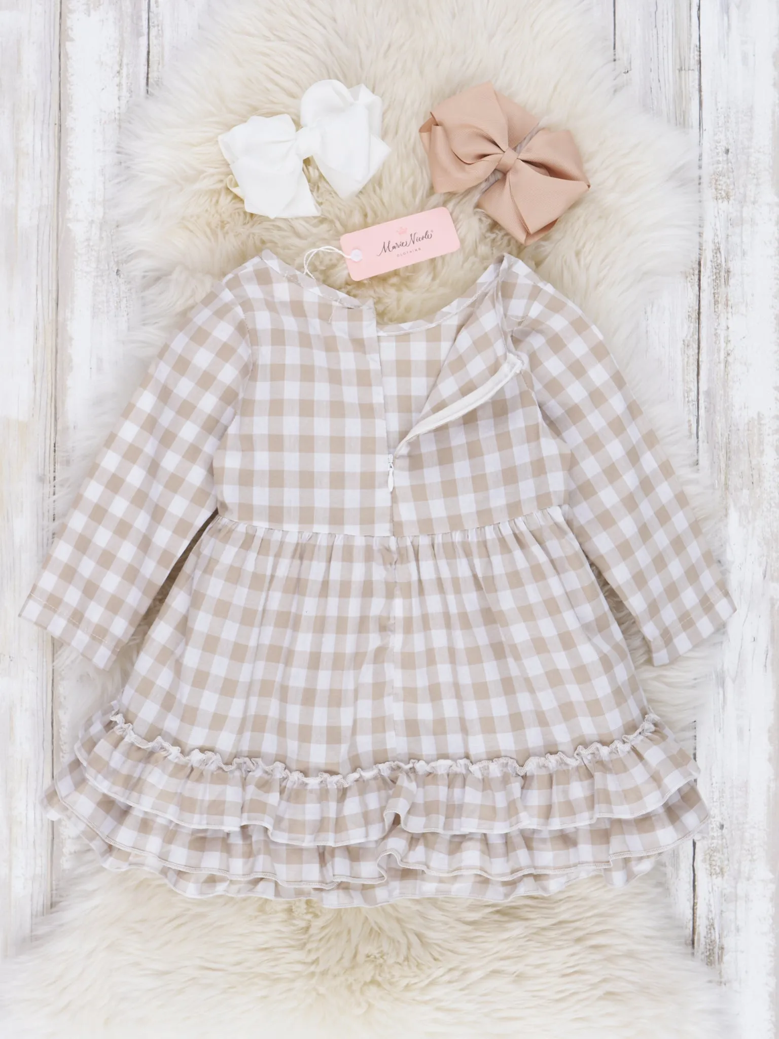 Fall Gingham Tiered Ruffle Dress