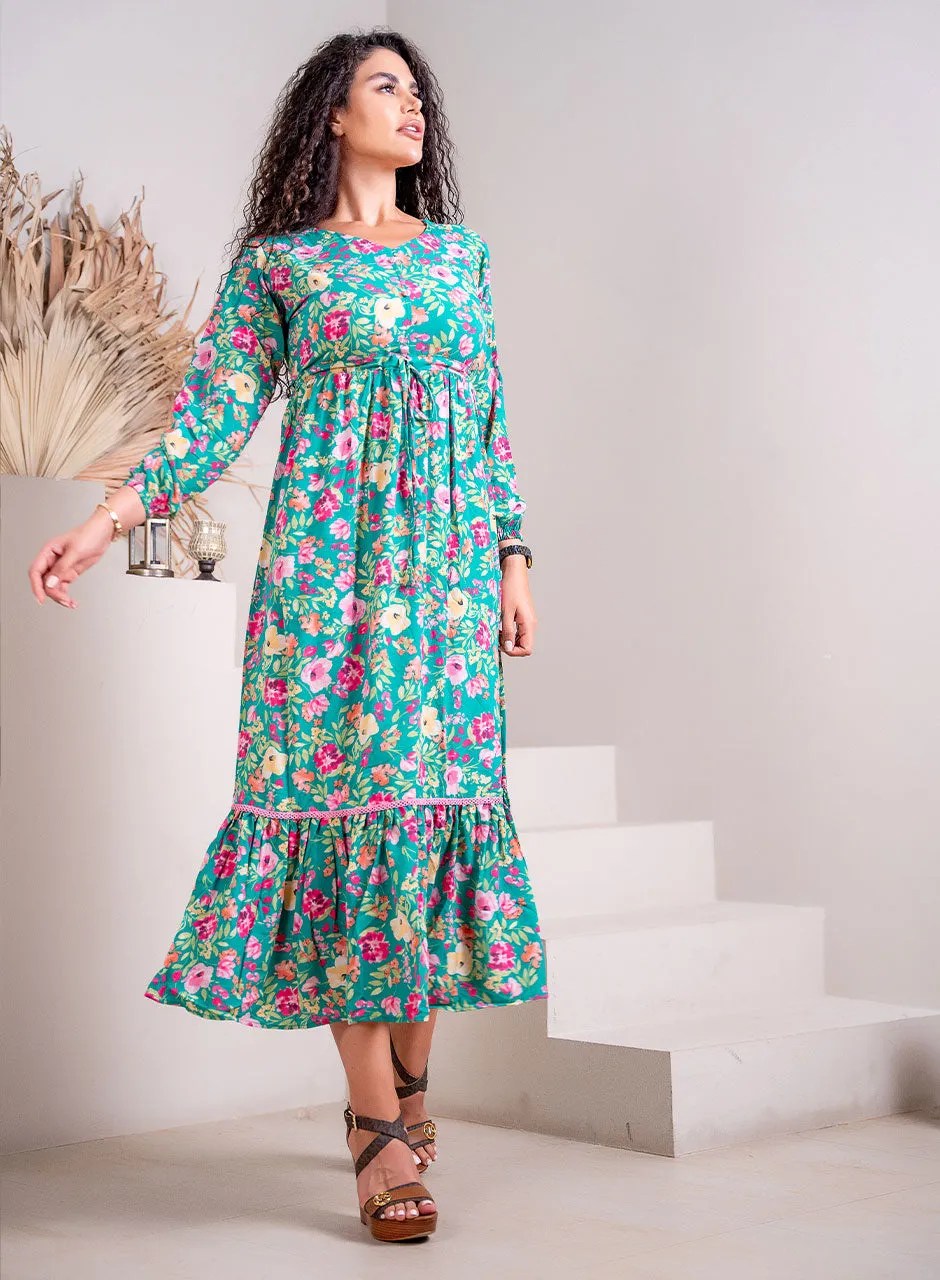 Fresh Flower Maxi: Sea Green Delight