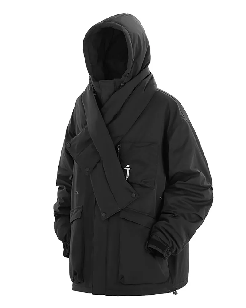 Functional Scarf Collar Unisex Winter Tech Jacket