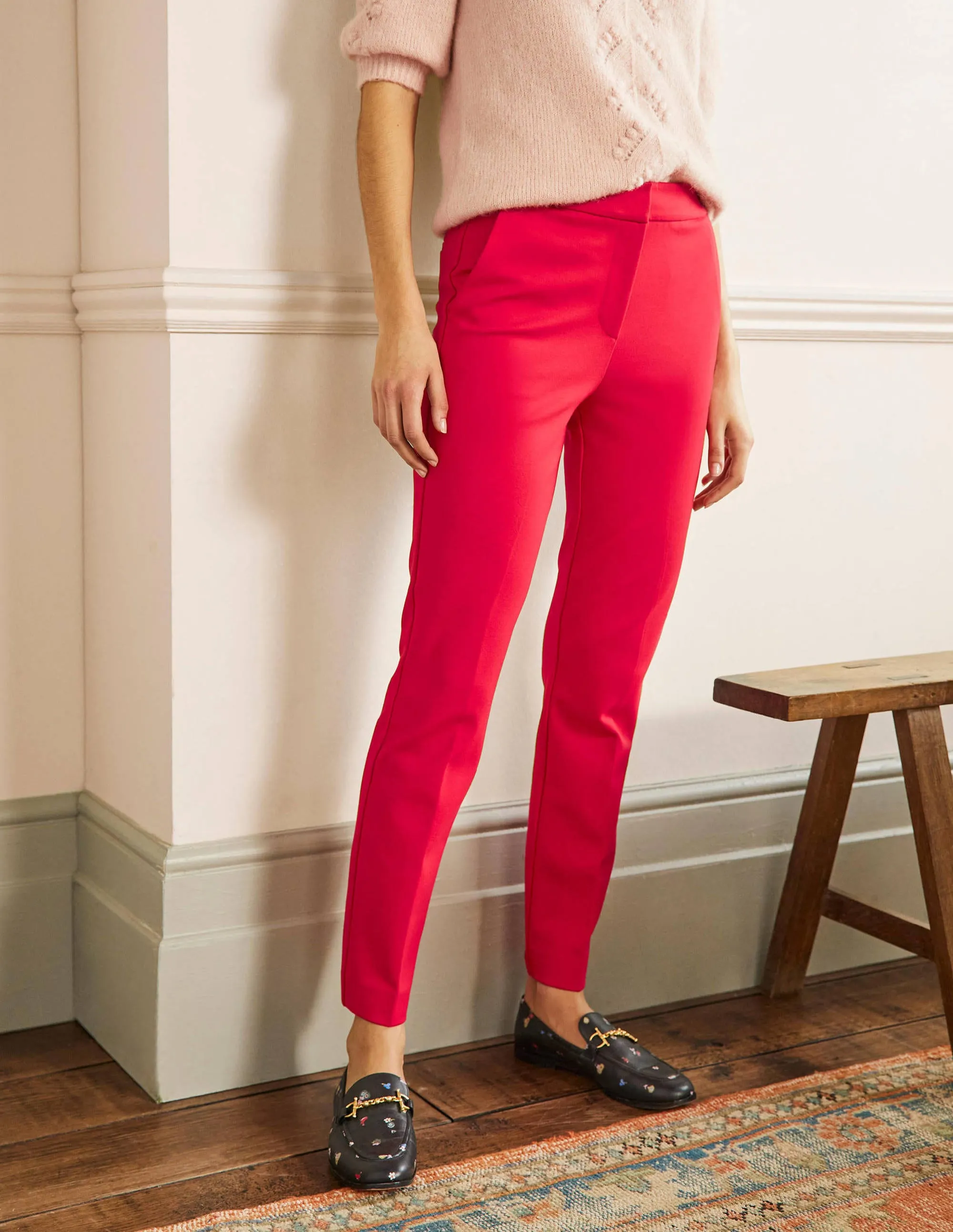 Hampshire 7/8 Ponte Trousers-Red