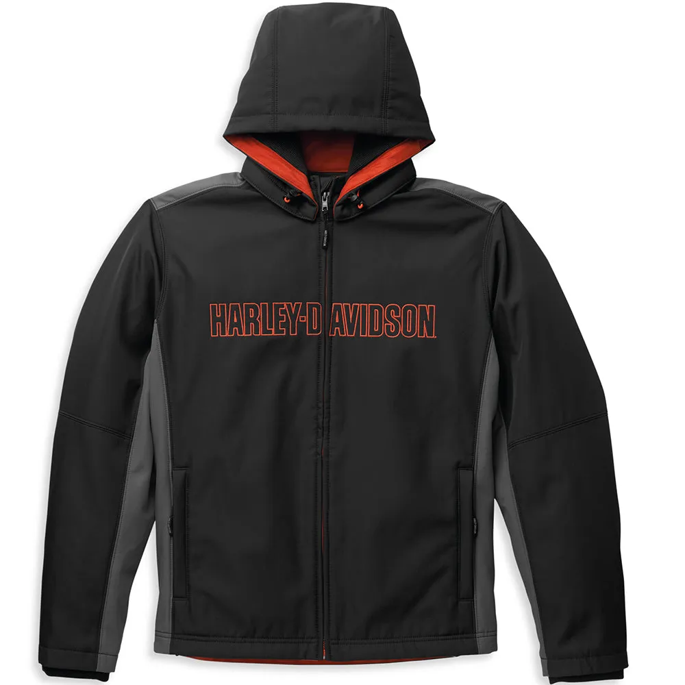 Harley-Davidson Men's Bar & Shield Hooded Softshell Jacket, Black 98403-22VM