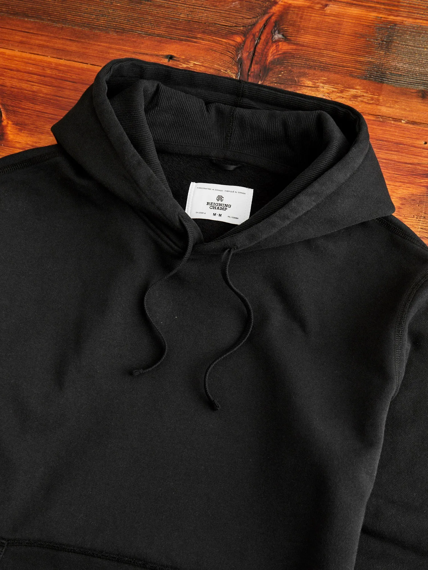 Heavyweight Fleece Relaxed Pullover Hoodie in Black