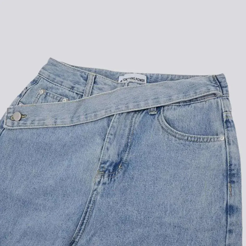 High-waist straight jeans
 for ladies