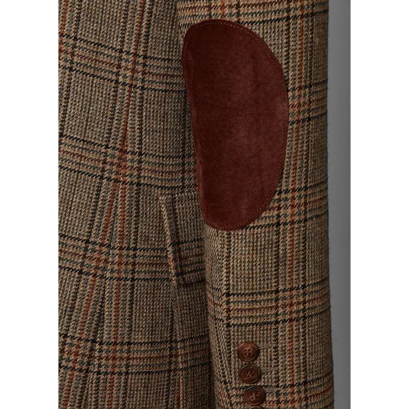 Holland Cooper Single Breasted Field Ladies Tweed Blazer - Bourbon