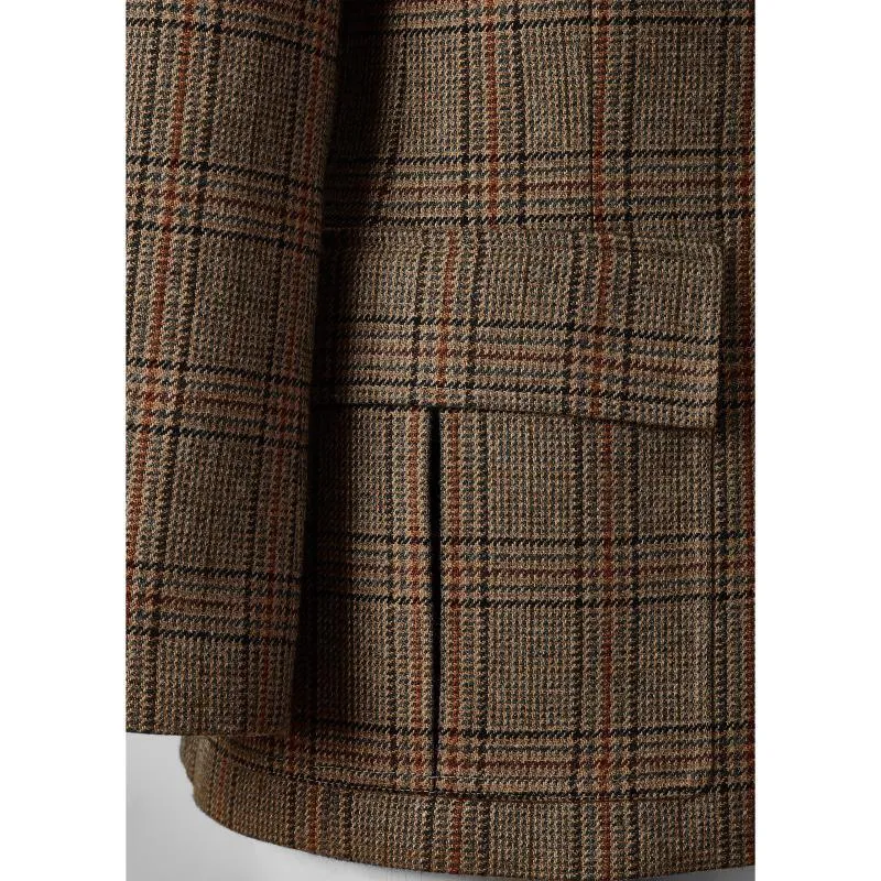 Holland Cooper Single Breasted Field Ladies Tweed Blazer - Bourbon