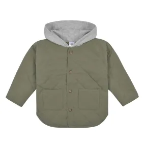 Infant & Toddler Boys Sage Green Quilted Hooded Jacket