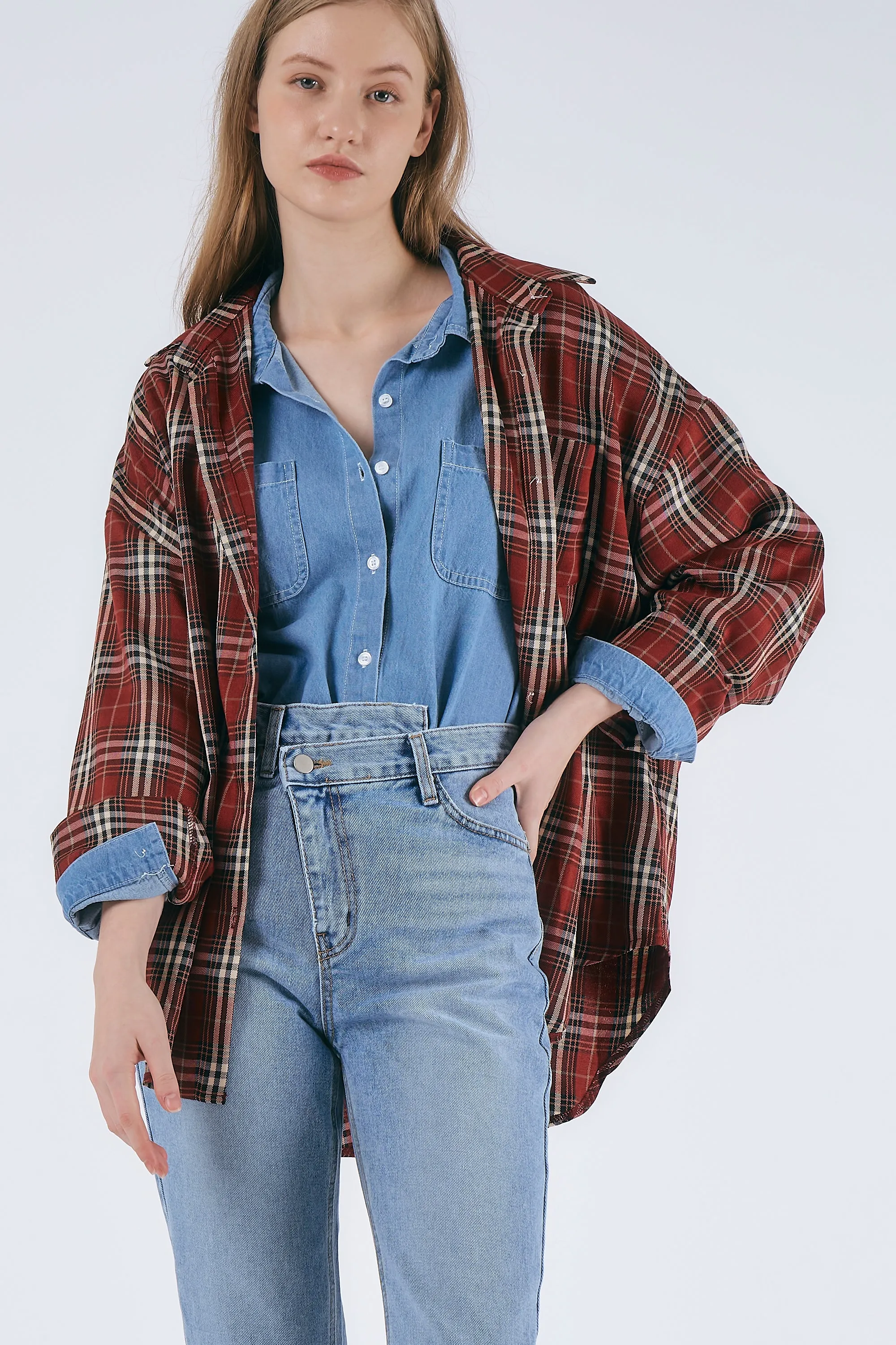 Jenna Oversized Plaid Shirt