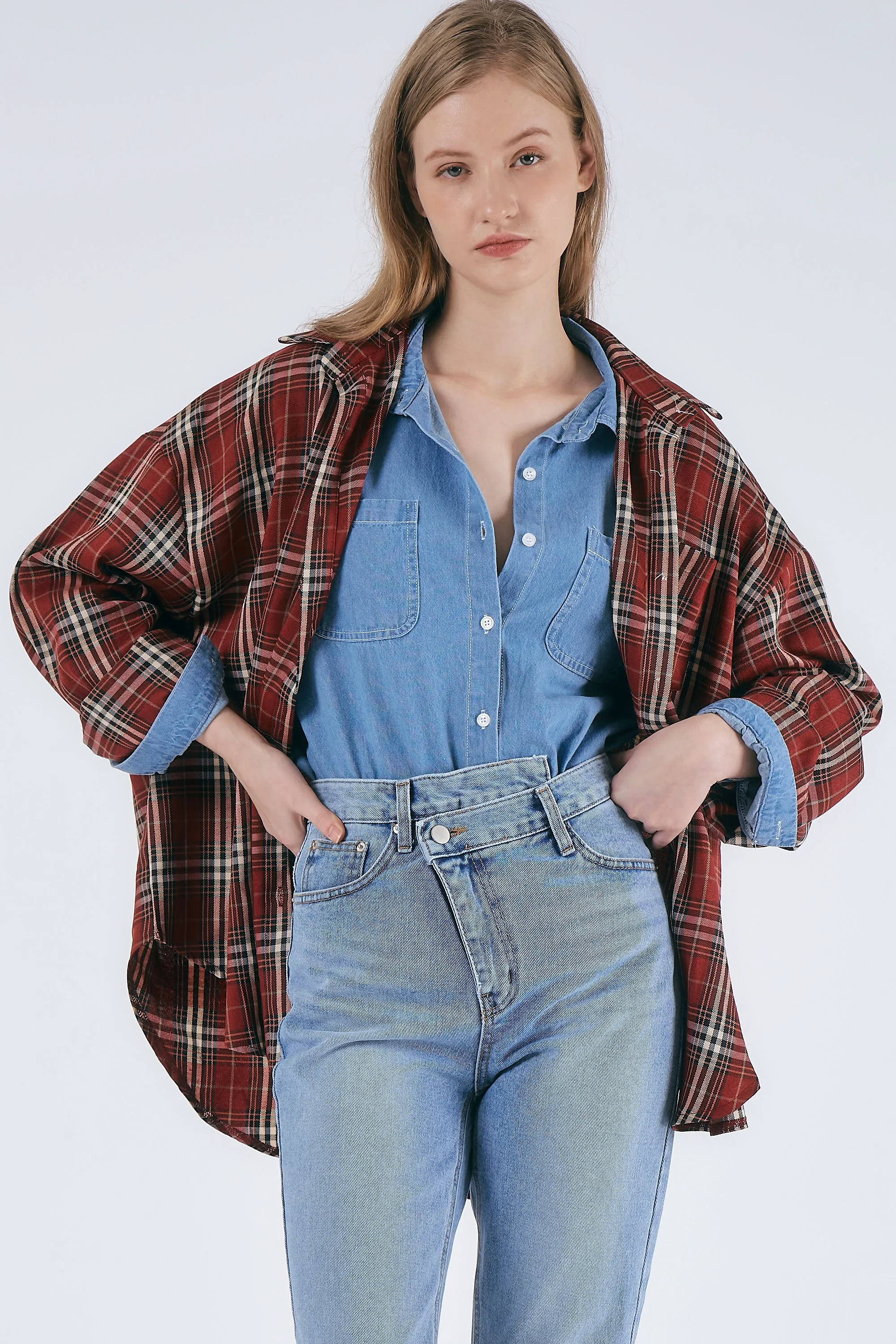 Jenna Oversized Plaid Shirt