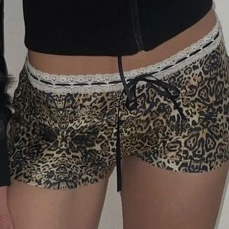 Kieran Leopard Lace Trim Shorts