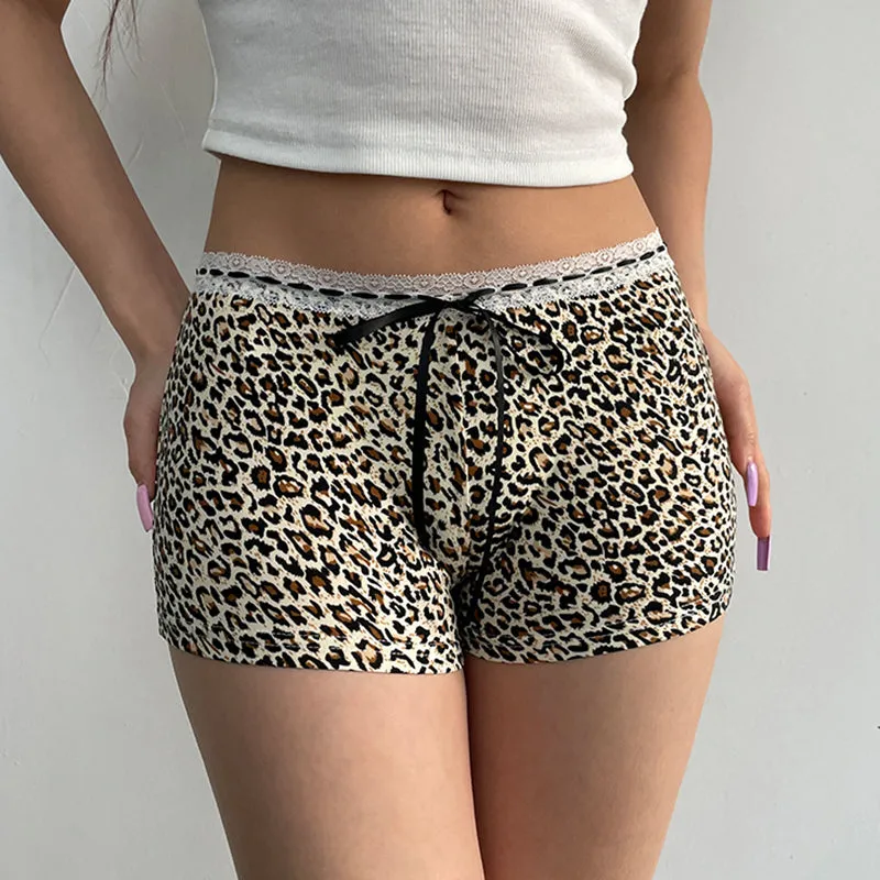 Kieran Leopard Lace Trim Shorts