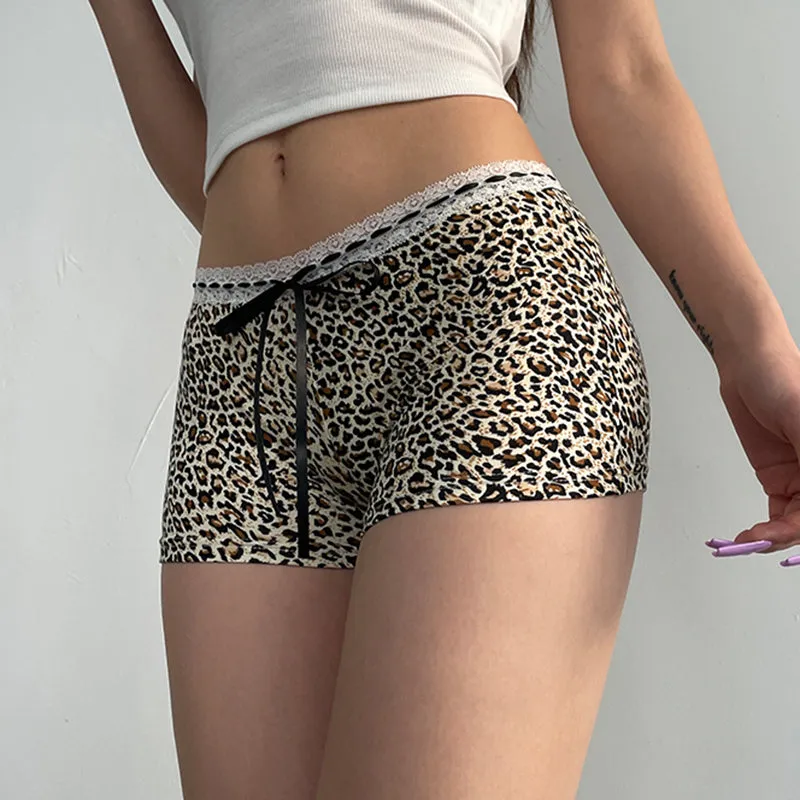 Kieran Leopard Lace Trim Shorts