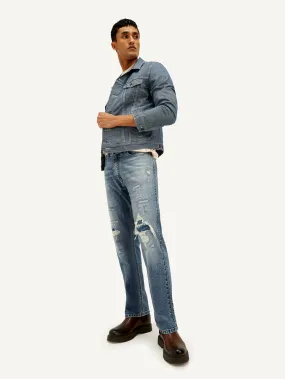 Men's 555 Relaxed Straight Fit Blue Jeans