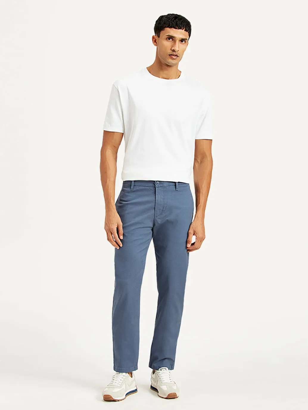 Men's Blue Tapered Chino Trousers