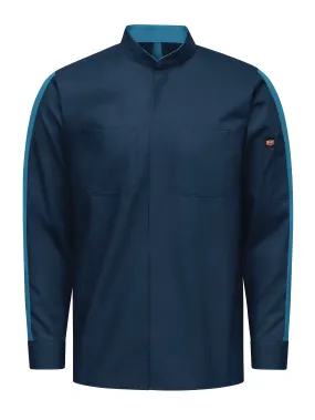 Men's Long Sleeve Two-Tone Pro  Work Shirt with OilBlok and Mimix SX36 - Navy|Teal