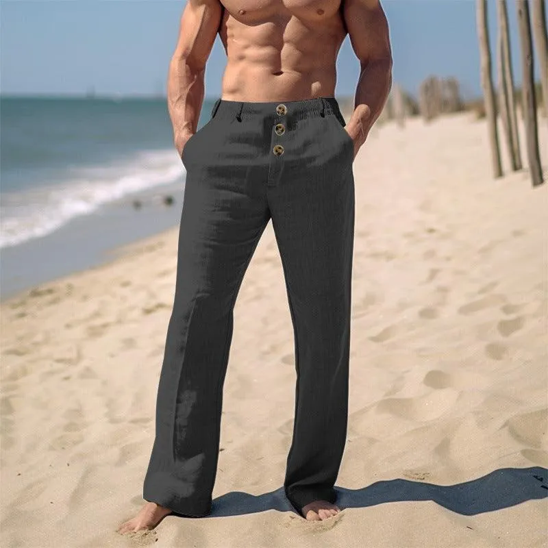 Men's Pure Linen Casual Beach Pants