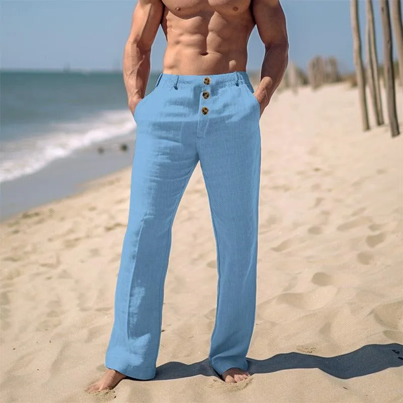 Men's Pure Linen Casual Beach Pants