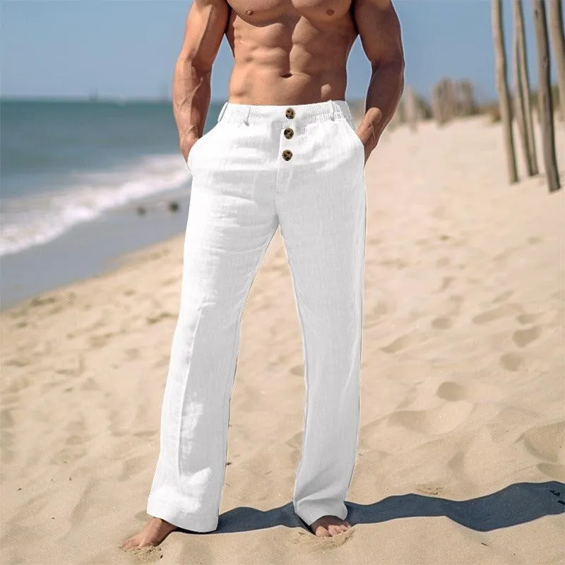 Men's Pure Linen Casual Beach Pants