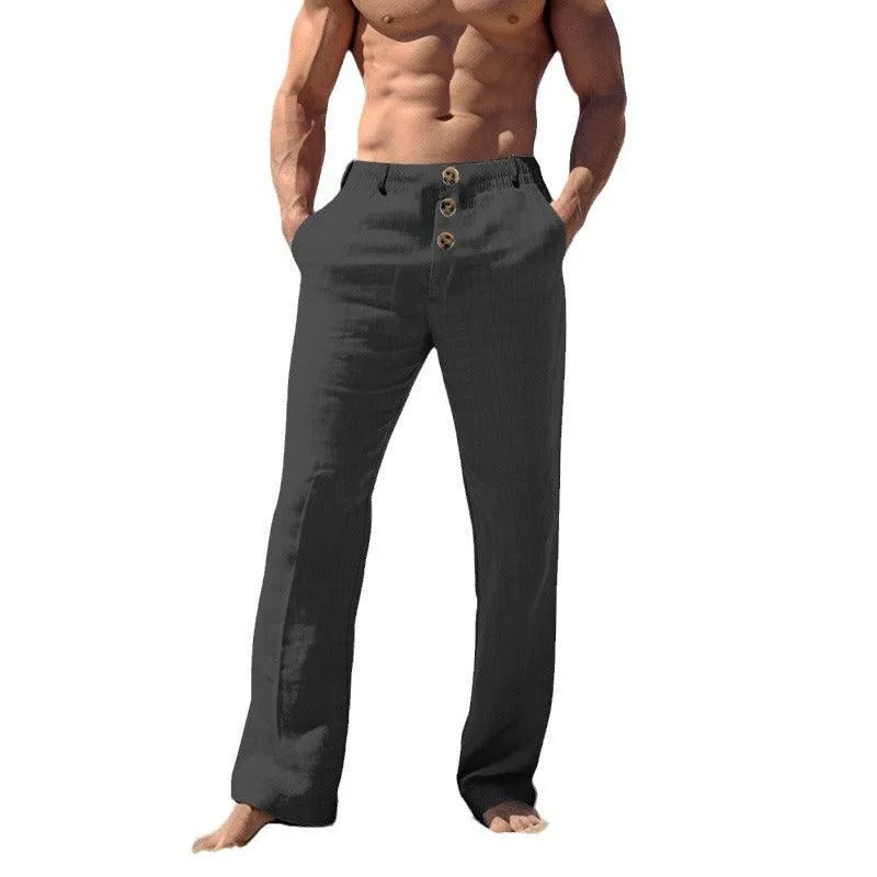 Men's Pure Linen Casual Beach Pants