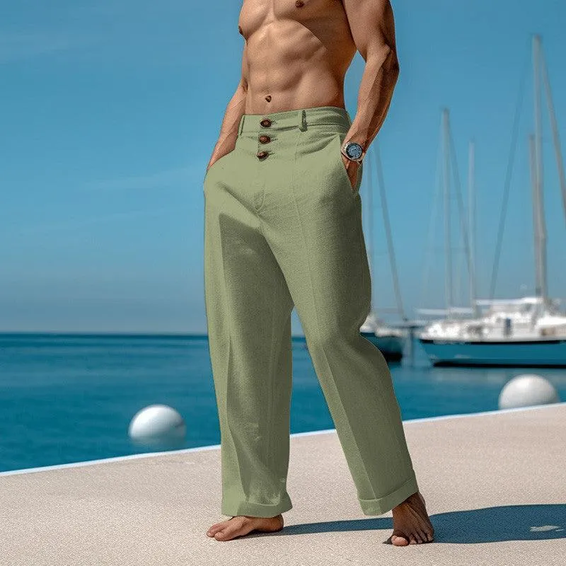 Men's Pure Linen Casual Beach Pants